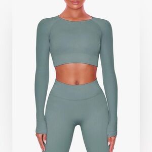 Ribbed Long-Sleeved Matching Set